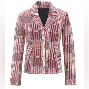 Cabi Patchwork Blazer, style #6028, Size XL Parisian Chic Statement Knit Blazer